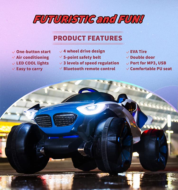 Children 12V 7A electric car with fan Kids four-wheel drive vehicle can ride on Baby remote control