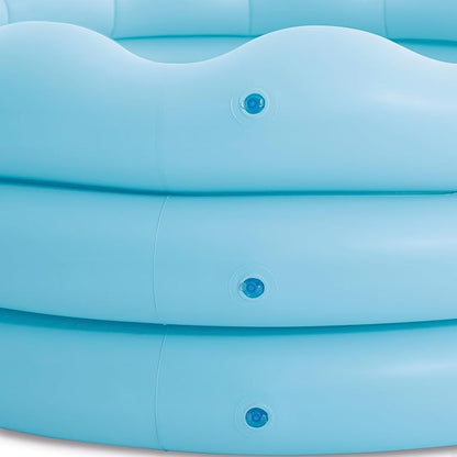 Inflatable pool with unique wavy edge for extra comfort and style