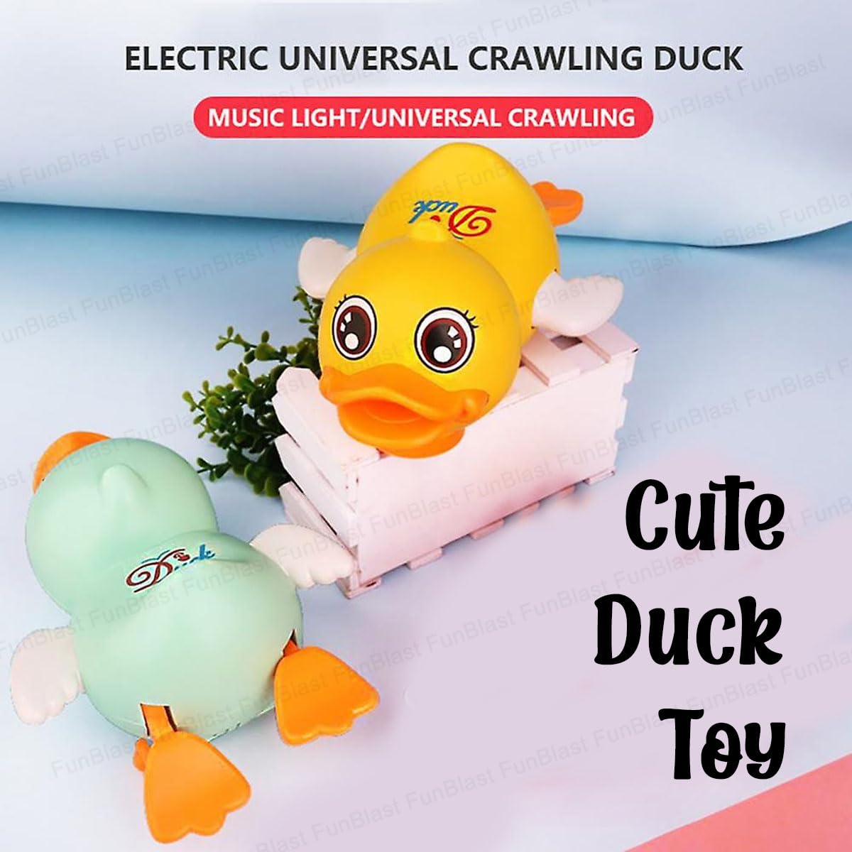 Cute Duck Crawling Toy with Lights