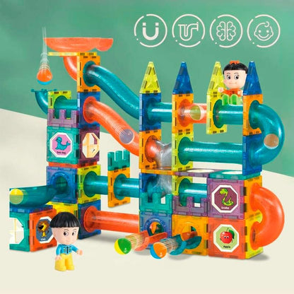 Magic Magnetic Blocks Marble Run – 128 PCS
