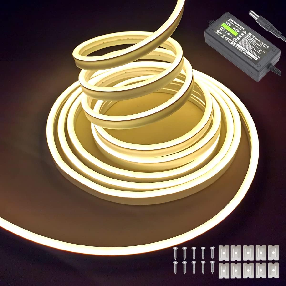 COB Frosted LED Light Strip 100M Warm White