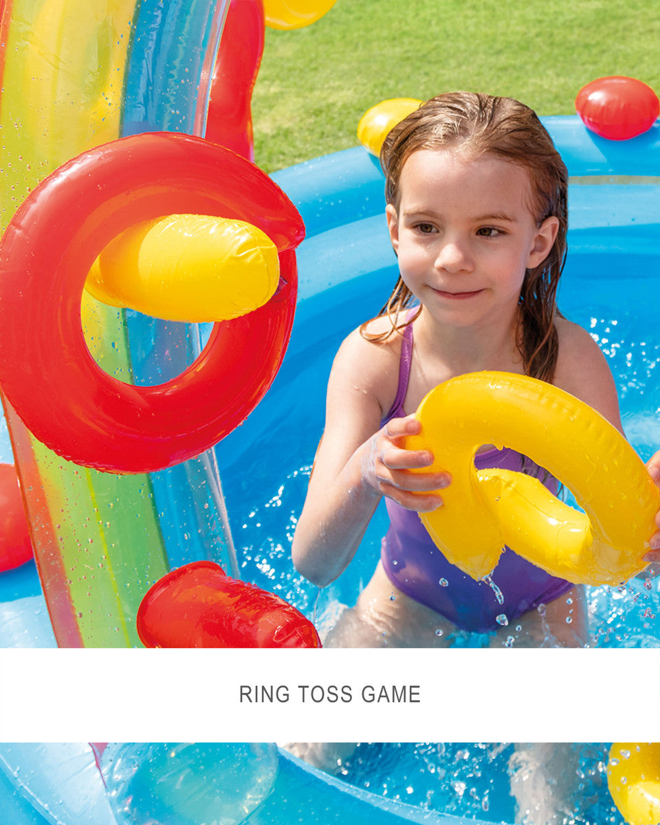 Rainbow Ring Inflatable Play Center with Slide