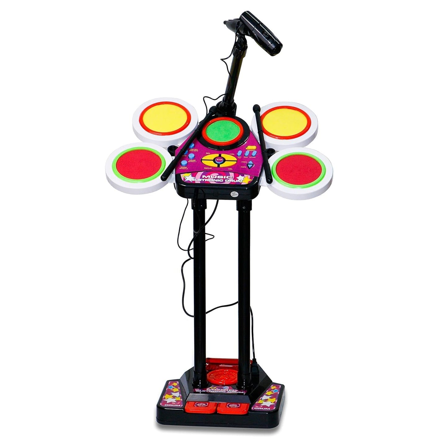 Kids Drum Set with Mic & Sounds