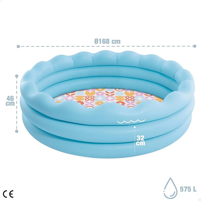 Inflatable pool with unique wavy edge for extra comfort and style