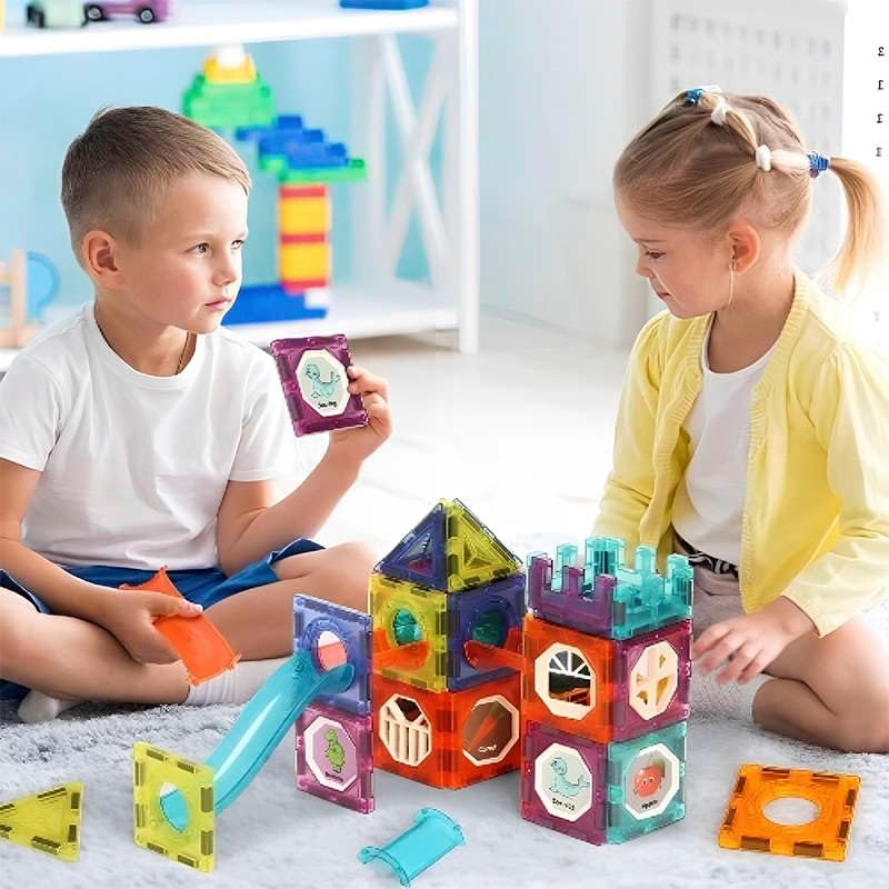 Magic Magnetic Blocks Marble Run – 128 PCS