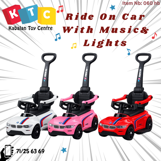 3-in-1 toddler push ride-on car