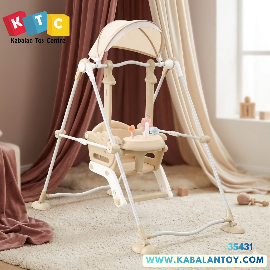 baby indoor swing with safety seat and musical tray