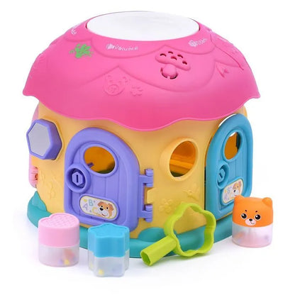 Abero Mushroom House Baby Toys Musical Instrument Drum Toy Sorting Cognition Geometric Shapes