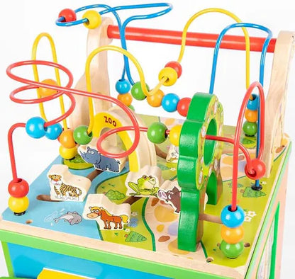 7 in 1 Wooden Activity Cube Baby Walker for Toddlers Educational Learning Toy