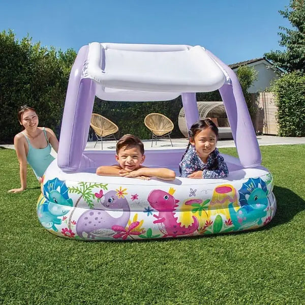 Dinosaur pool with tent