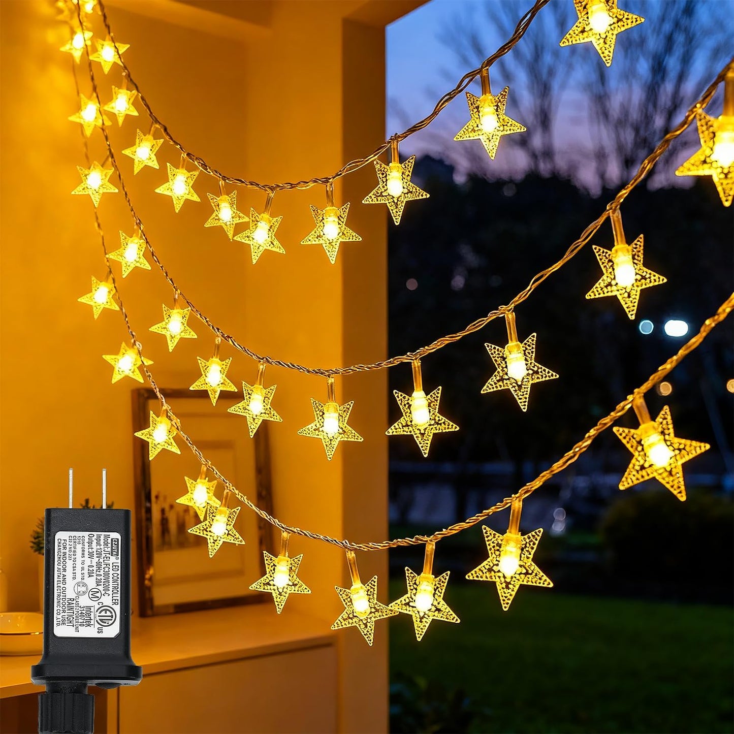 Star LED String Lights Warm White