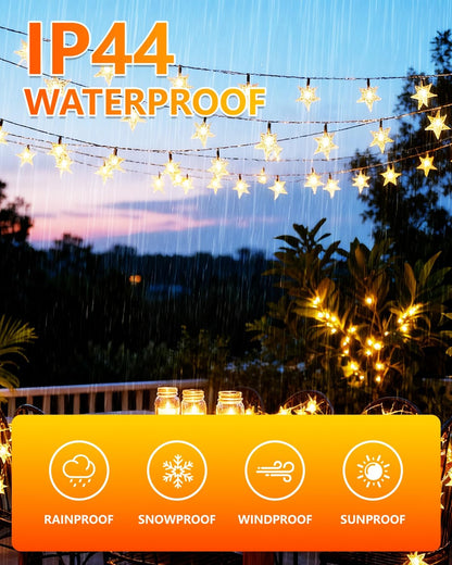 Star LED String Lights Warm White