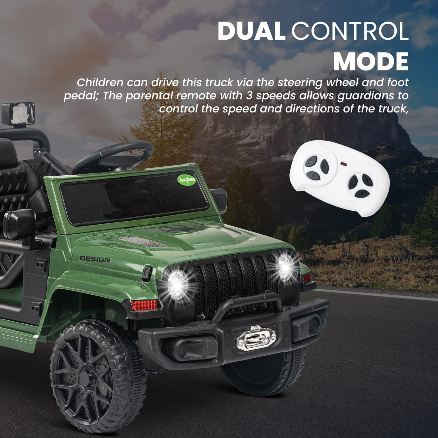 wrangler rechargeable battery car for kids