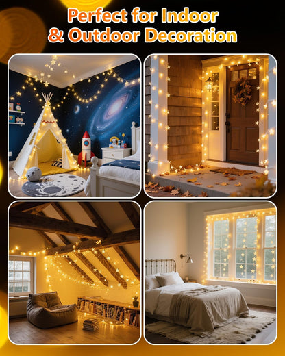 Star LED String Lights Warm White