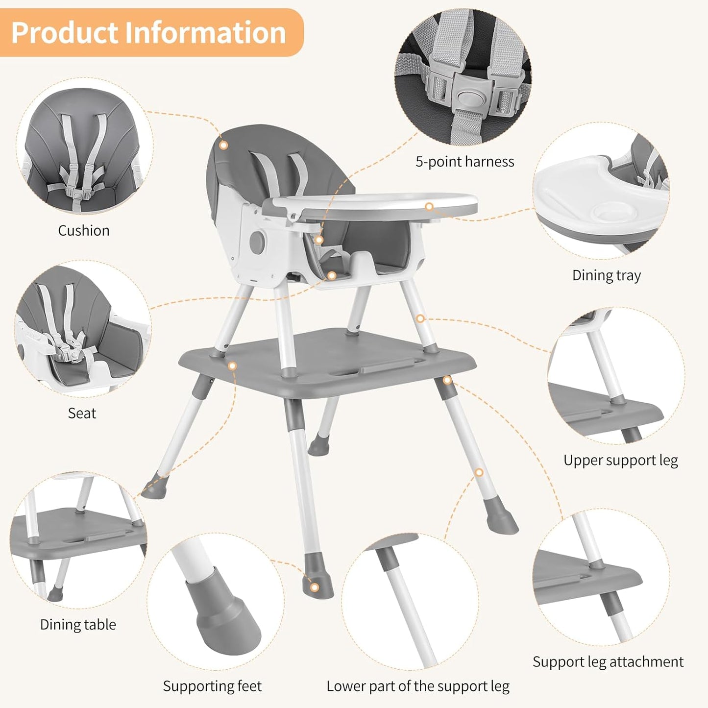 Multi-Functional Baby High Chair