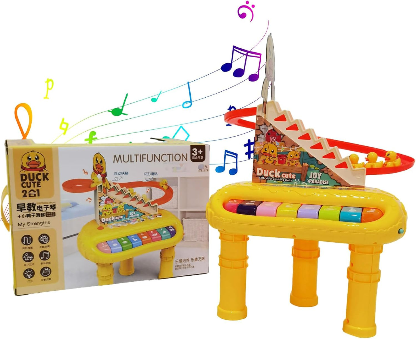 Little Duck Climbing Music Toy - Musical Instrument Toy with Lights and Music