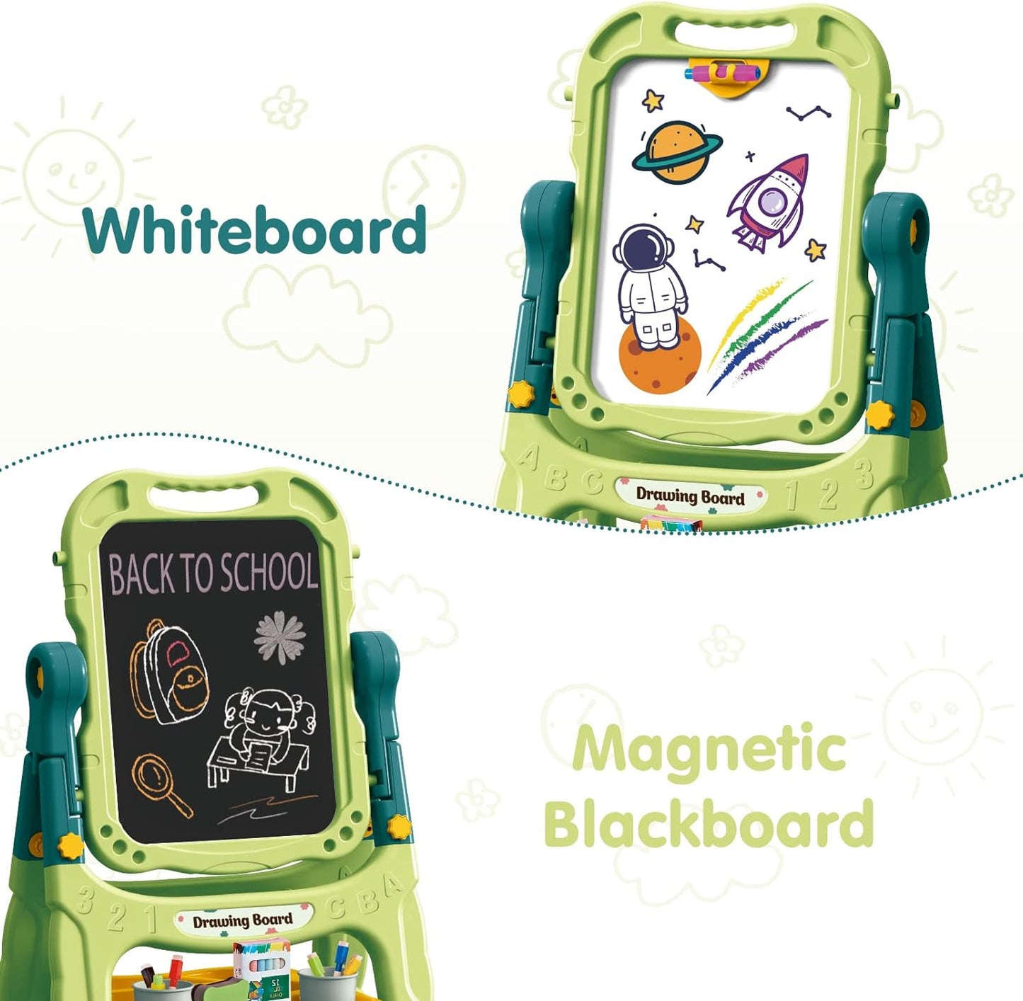 double sided magnetic drawing board