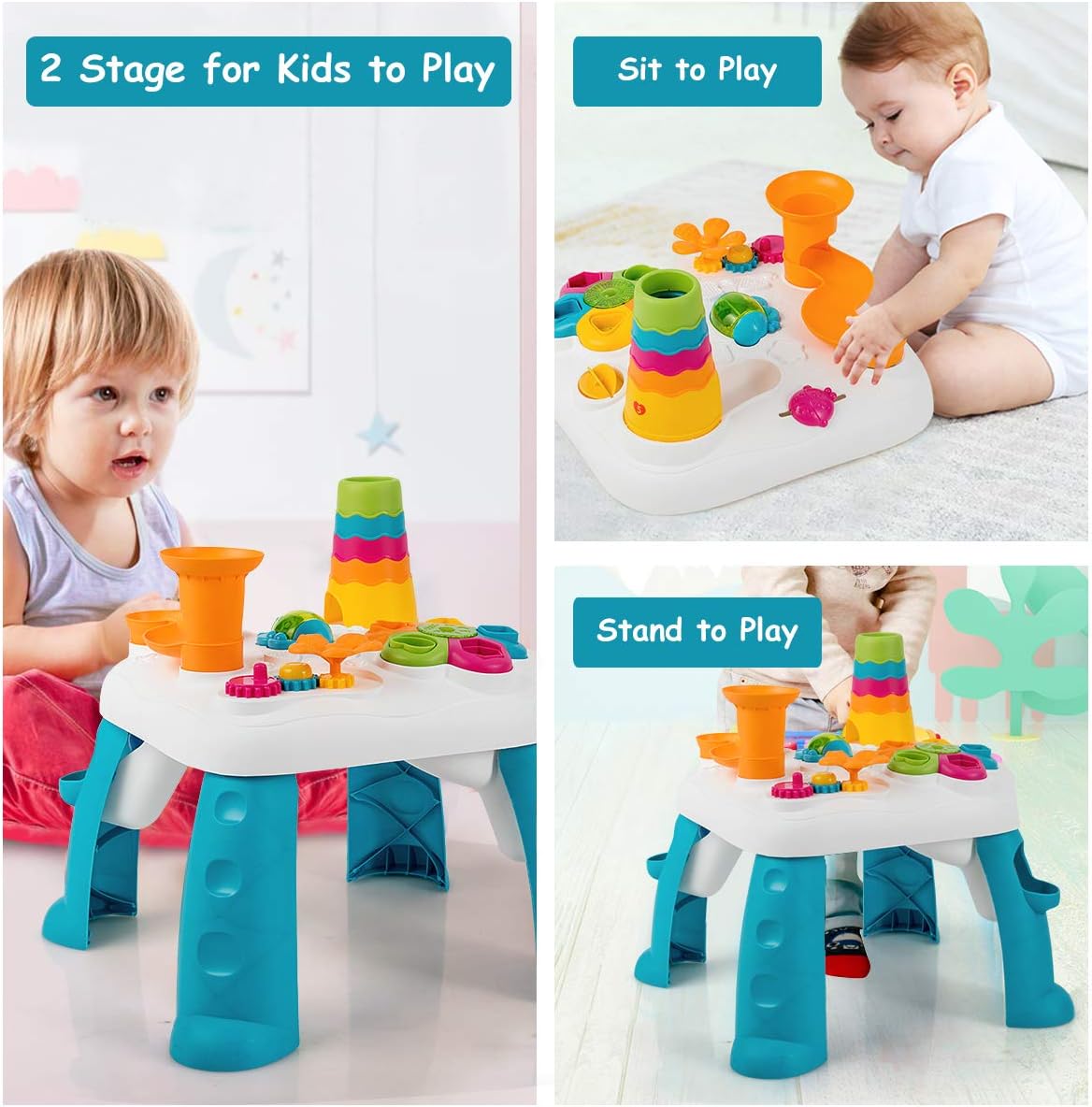 Abero Activity Centers And Explore Table For Baby and Toddler Whack-a-Mole Game Stacking Baby Toys