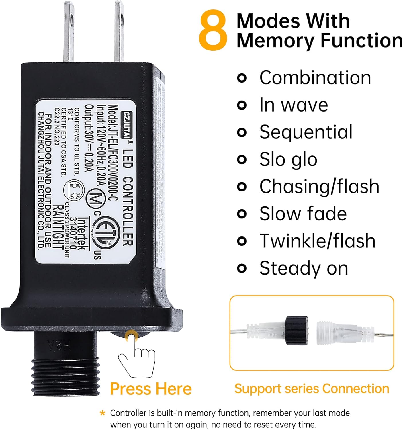 Star LED String Lights White