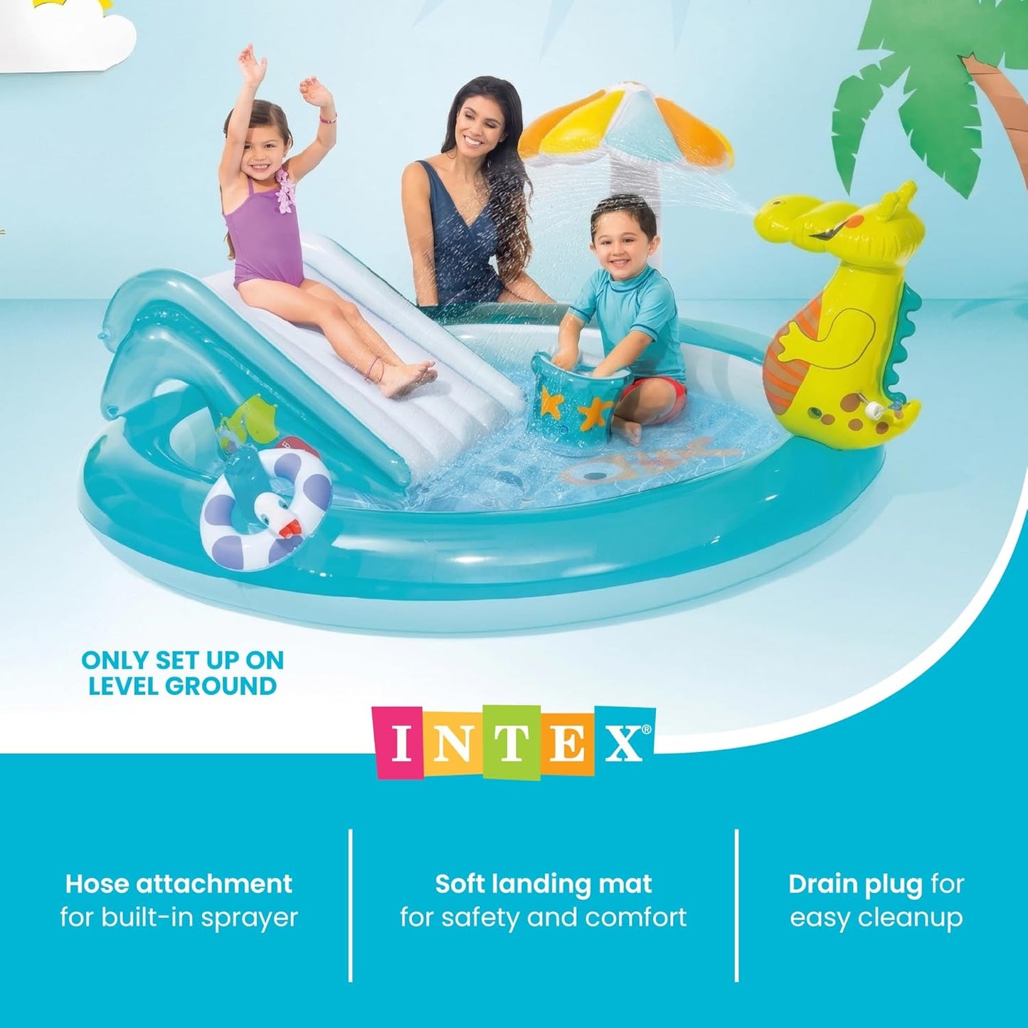 Gator inflatable Play center with slide