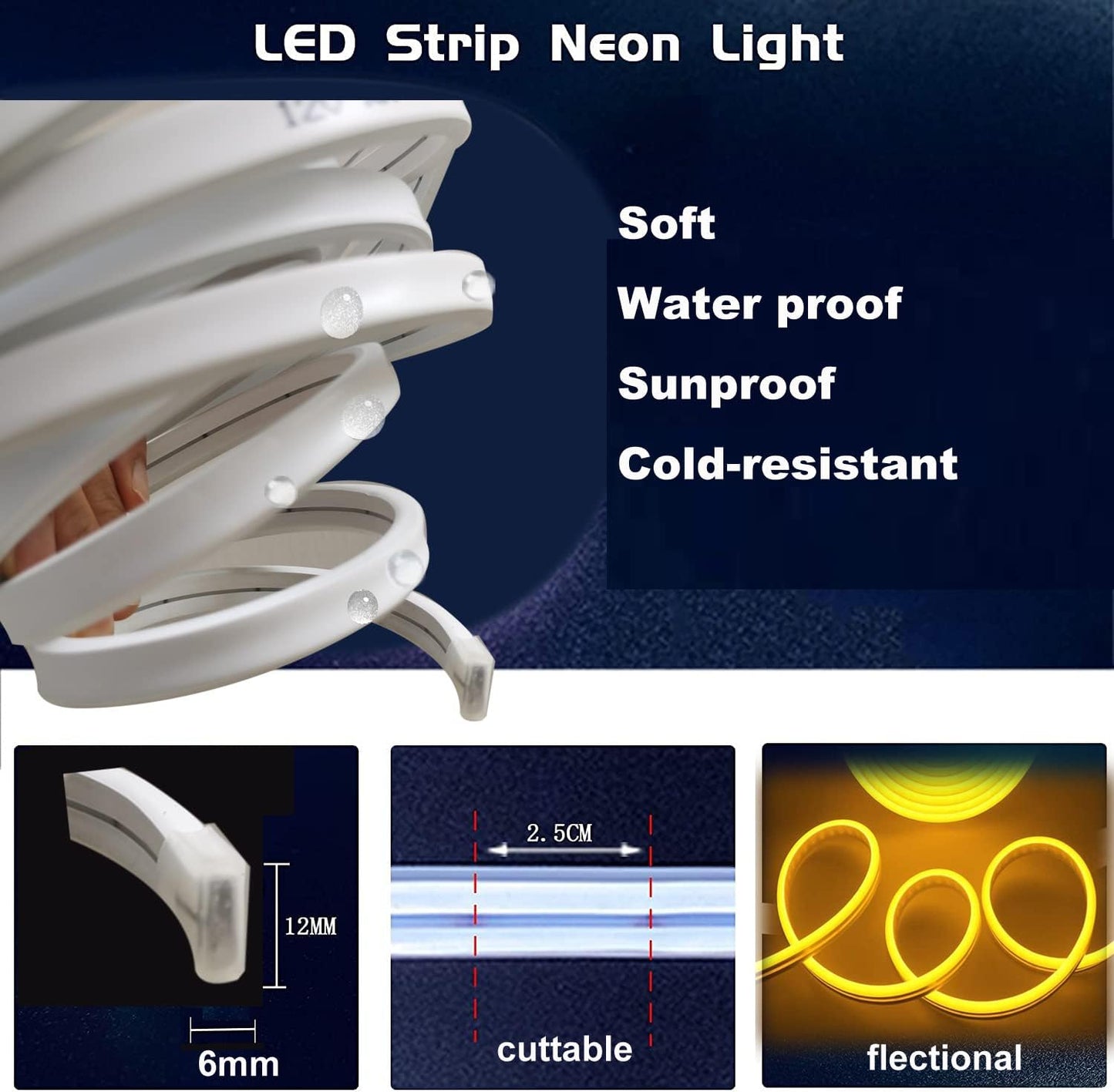 COB Frosted LED Light Strip 100M Warm White