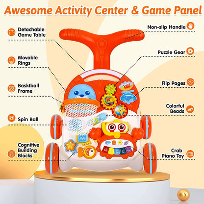 2-in-1 Baby Walker & Activity Table