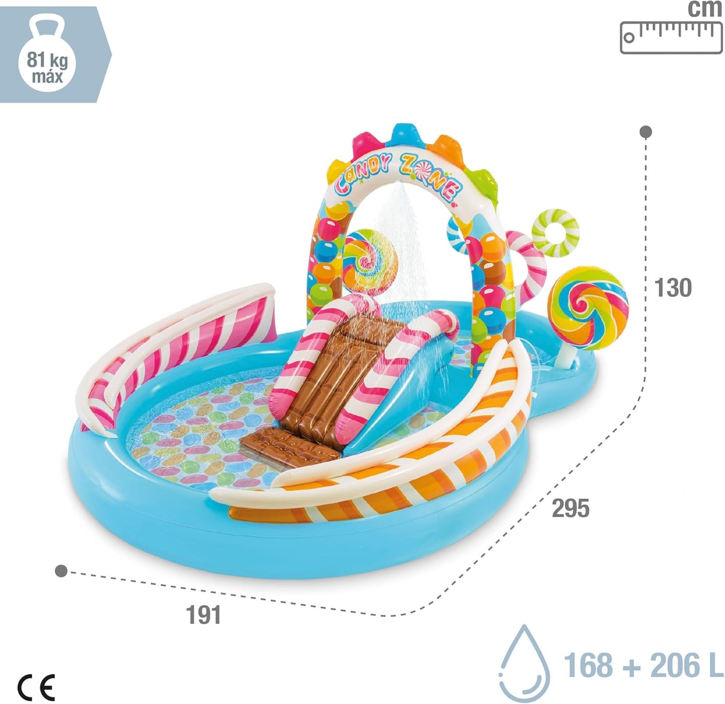 candy fun inflatable play center with slide