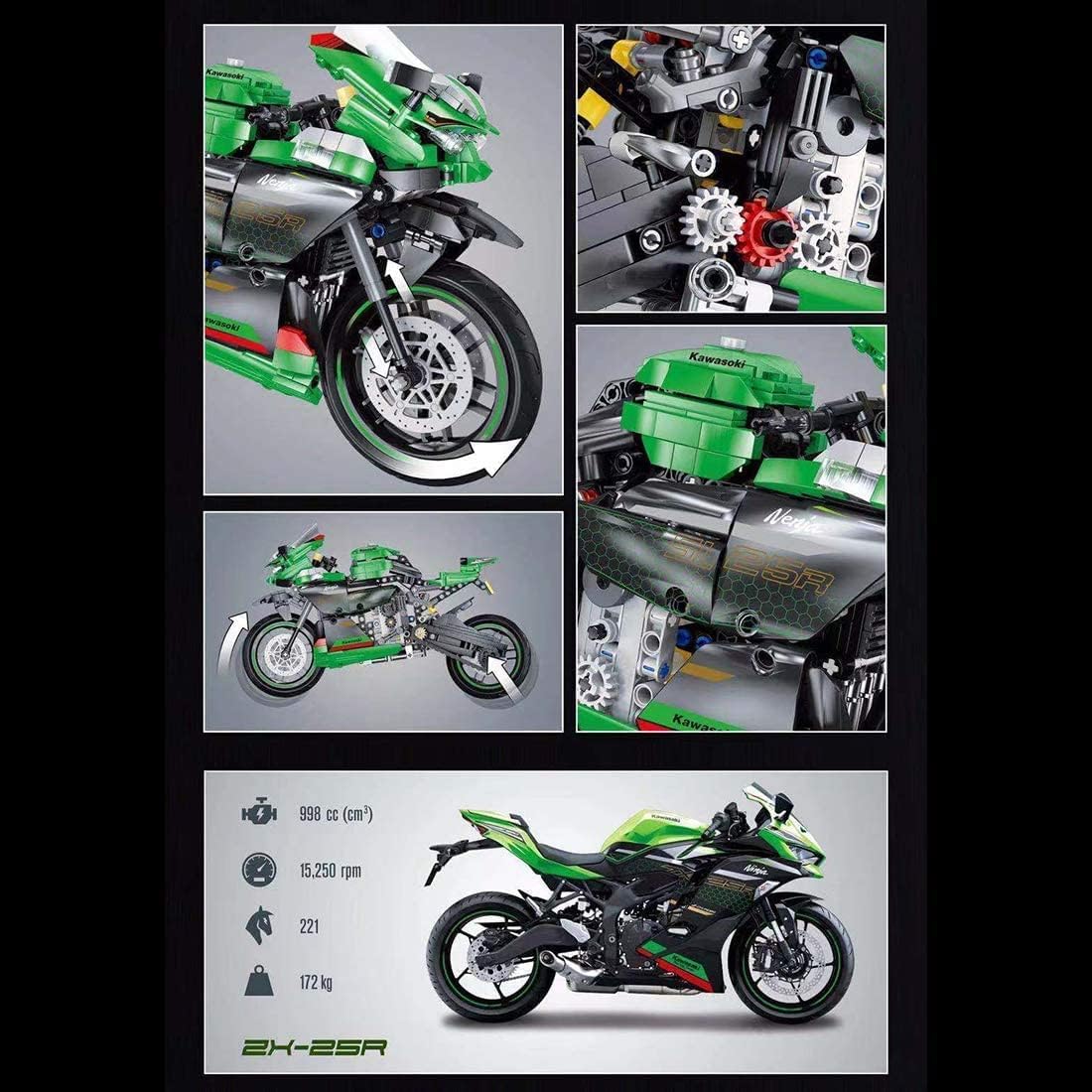 867 pieces block motorcycle