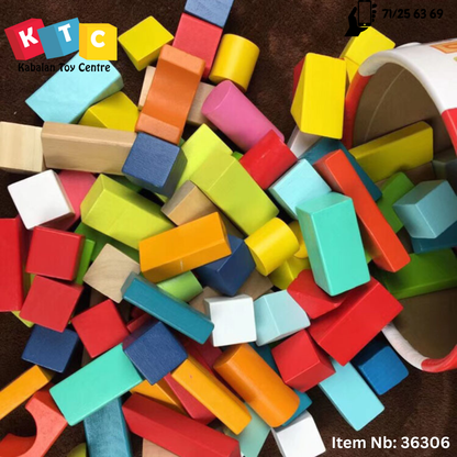 Wooden building blocks set