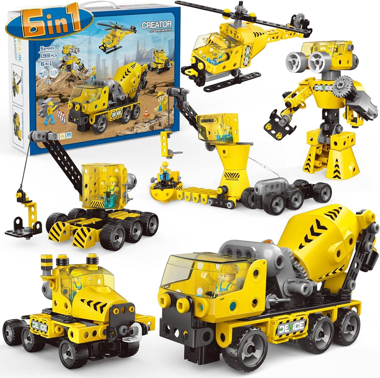 Cement Mixer 6-in-1 Building Set