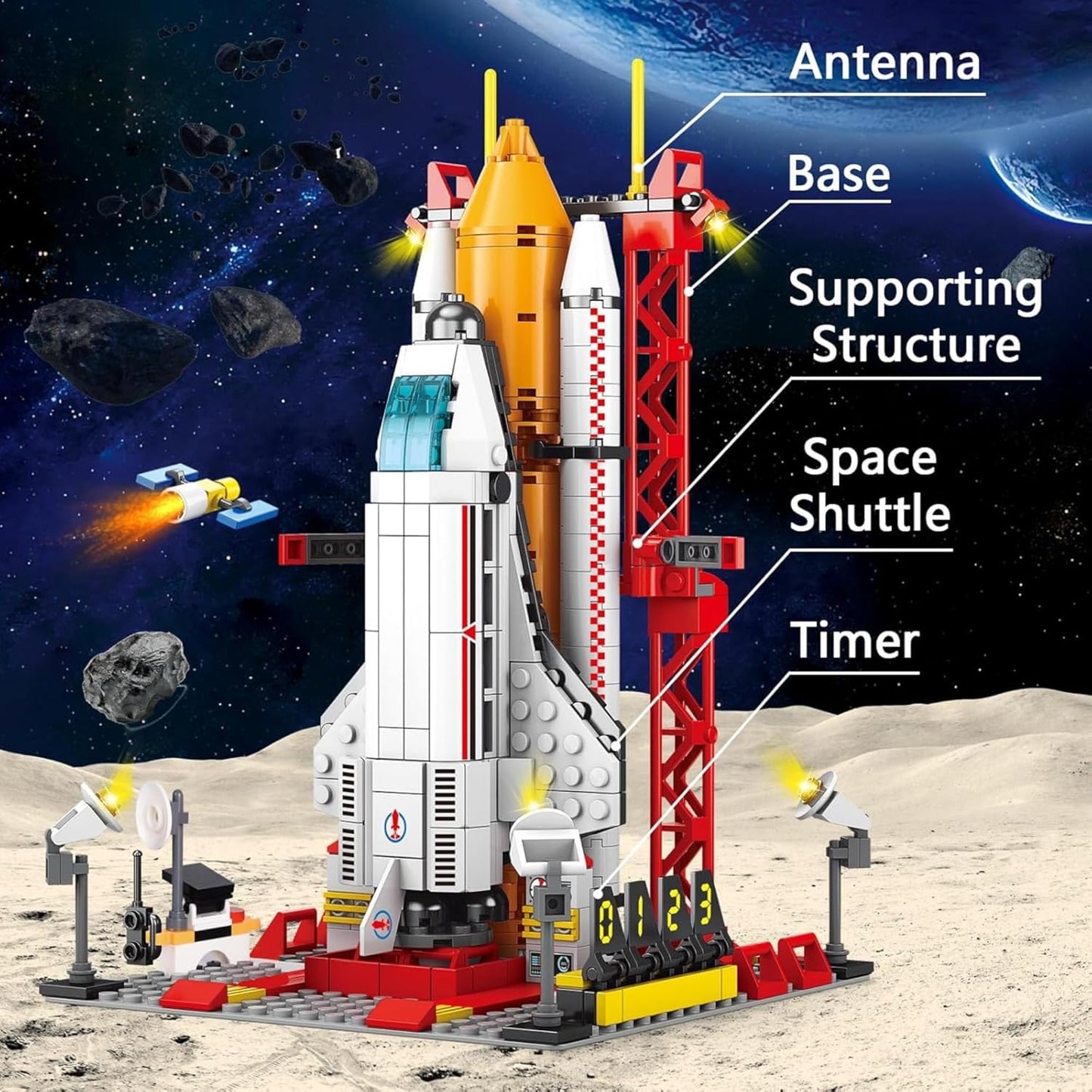 Space Rocket Launch Building Set