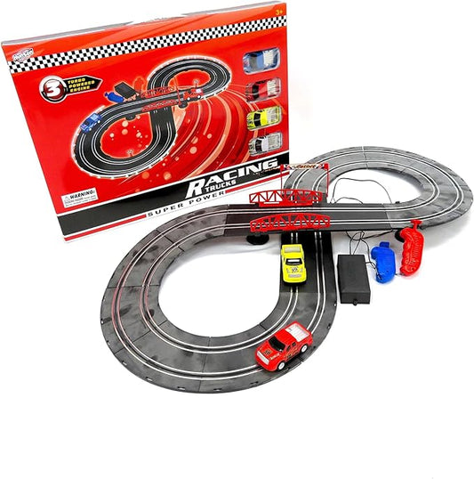 Racing Track Set with multiple vehicles and track pieces