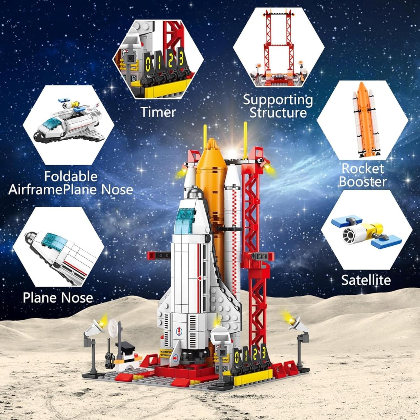 Space Rocket Launch Building Set