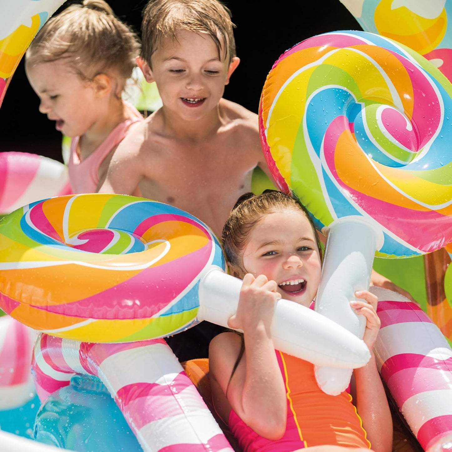candy fun inflatable play center with slide