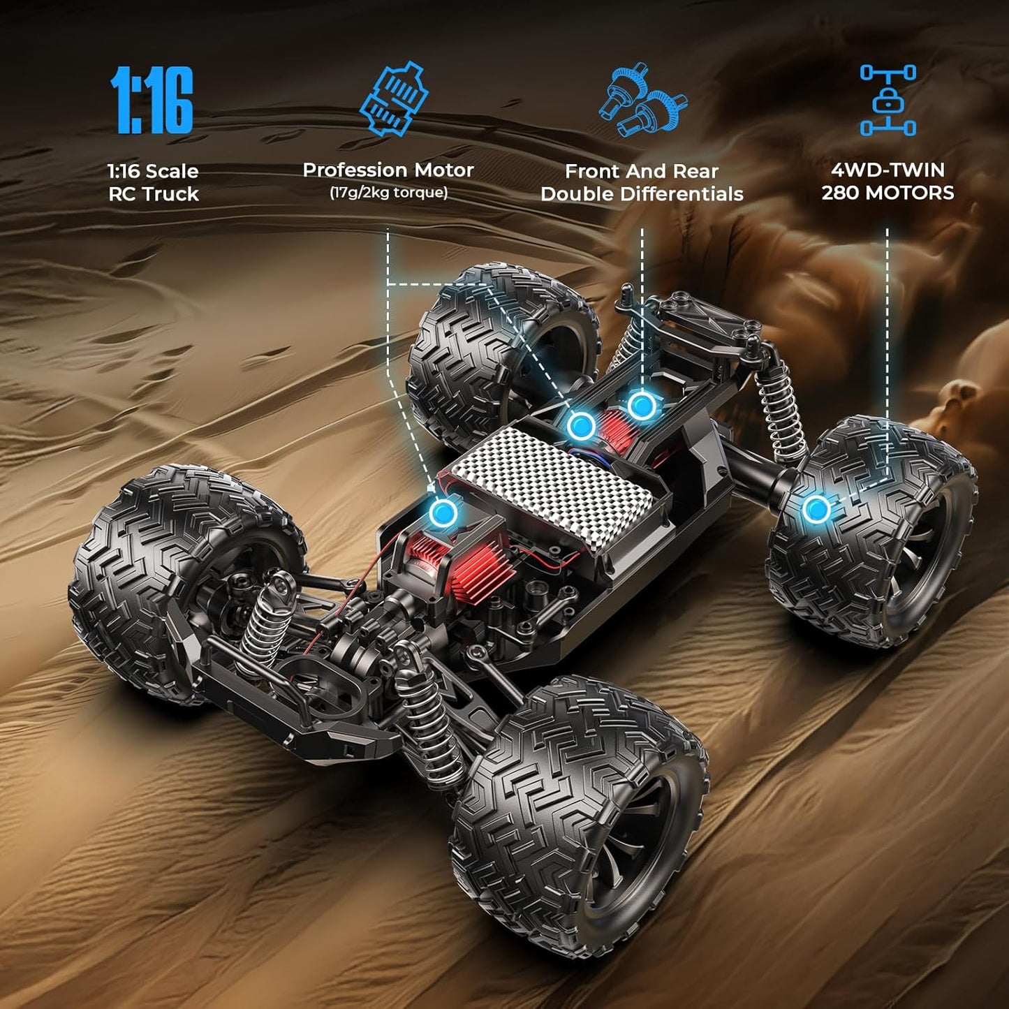 Dune Cruiser RC Car 1:16 Scale – 40+ Km/h