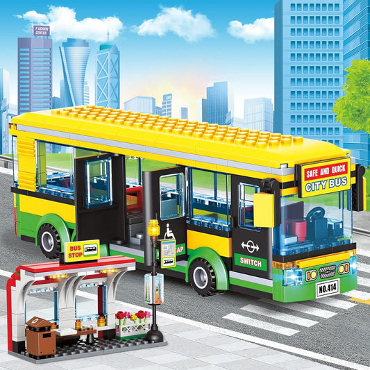 City Town Bus Station Building Block Set