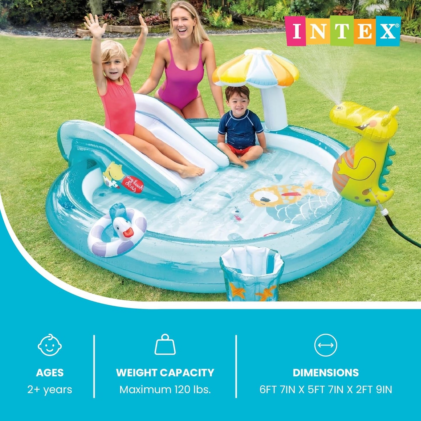 Gator inflatable Play center with slide