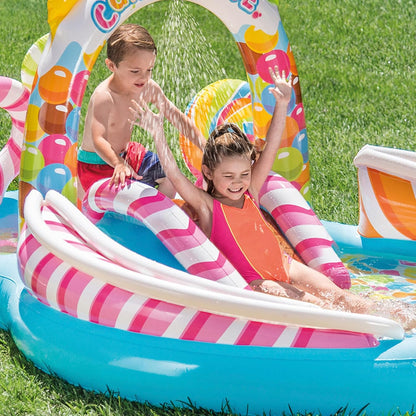 candy fun inflatable play center with slide
