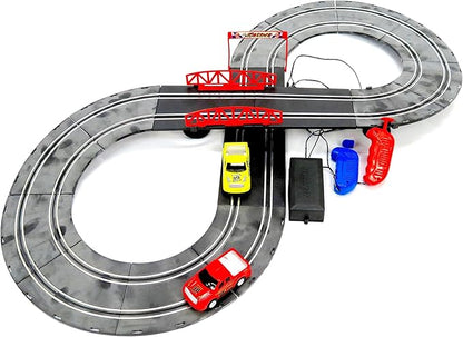 Racing Track Set with multiple vehicles and track pieces