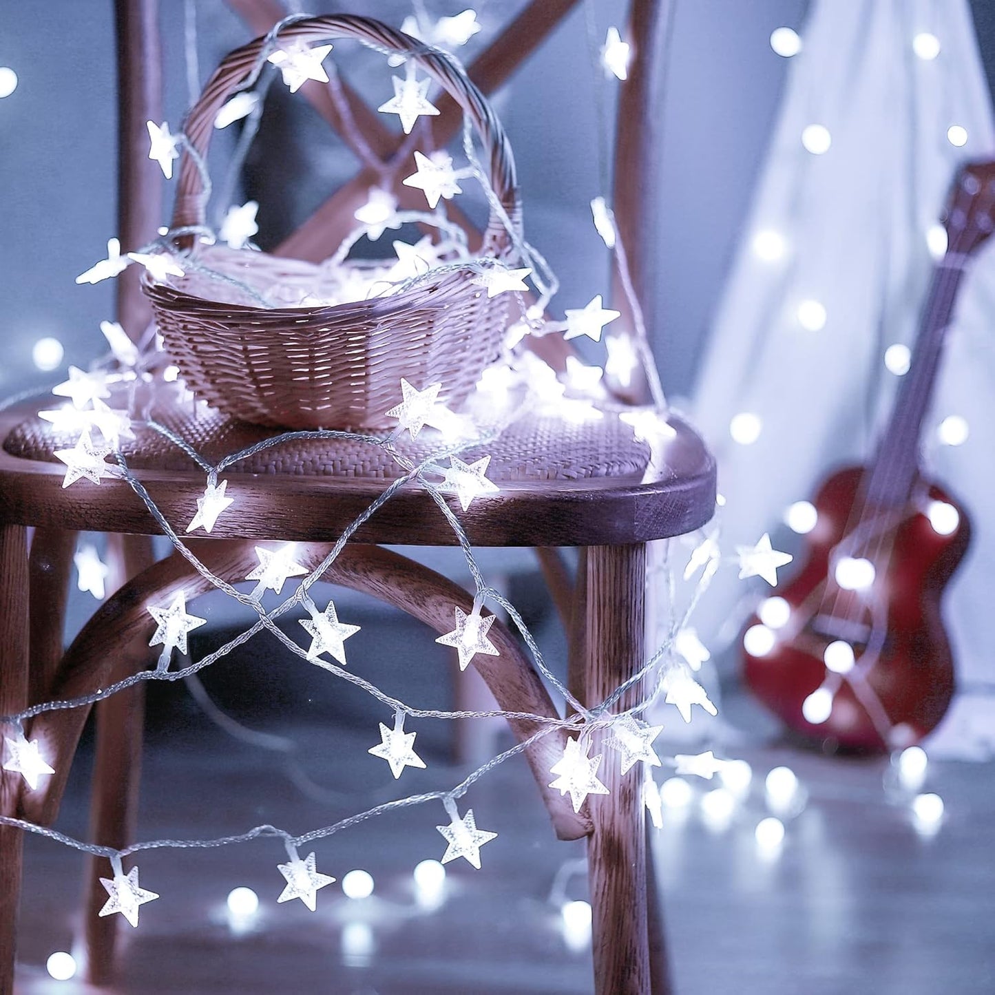 Star LED String Lights White