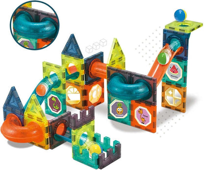 Magic Magnetic Blocks Marble Run – 128 PCS