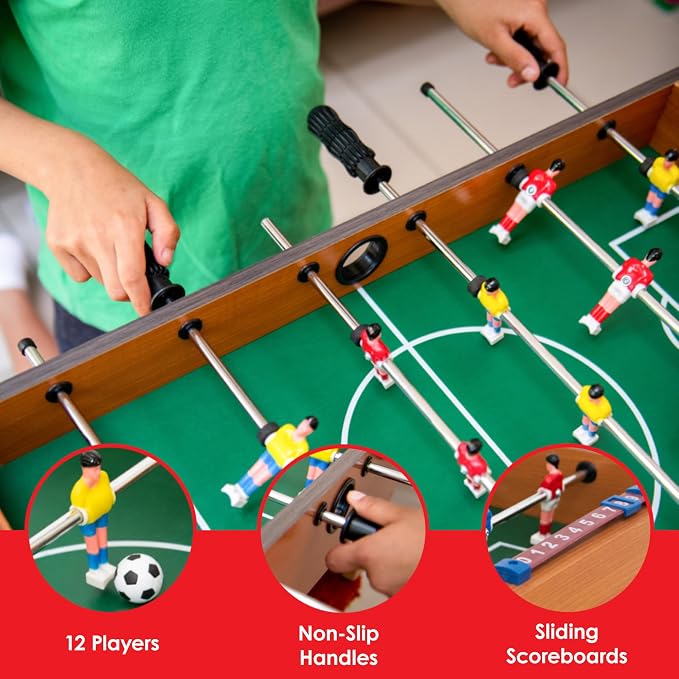 portable wooden tabletop foosball (soccer) game table