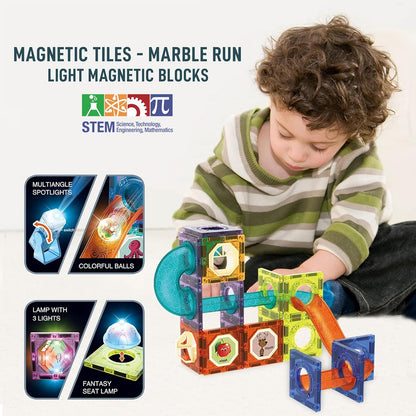 Magic Magnetic Blocks Marble Run – 128 PCS