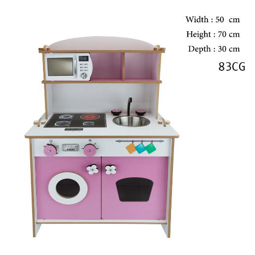 Pink Wooden Kitchen Playset
