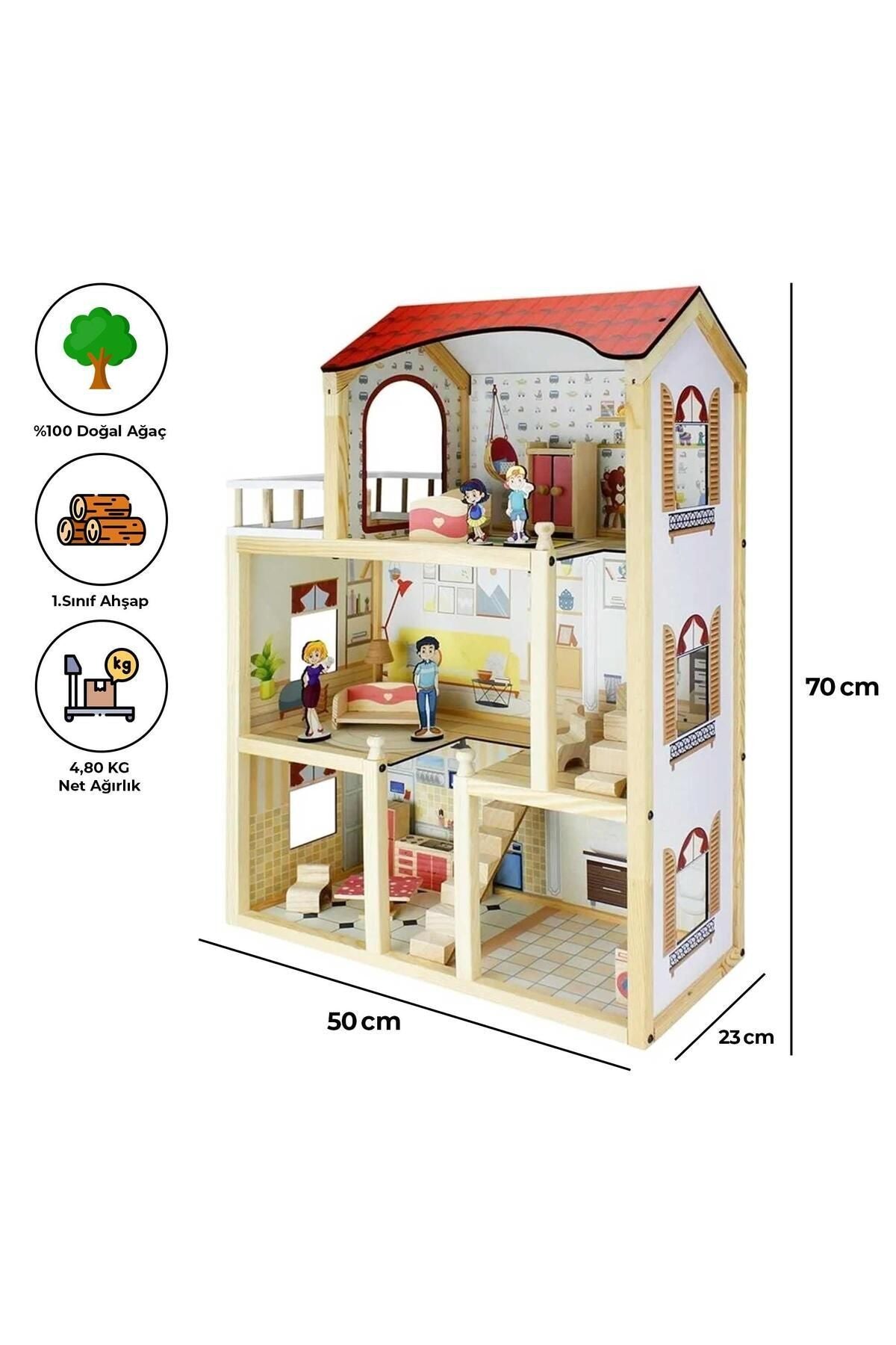 multiple stories wooden doll house