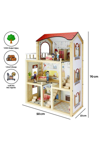 multiple stories wooden doll house