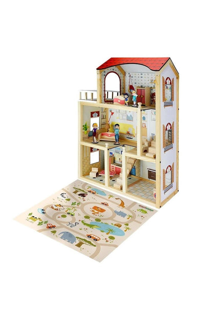 multiple stories wooden doll house