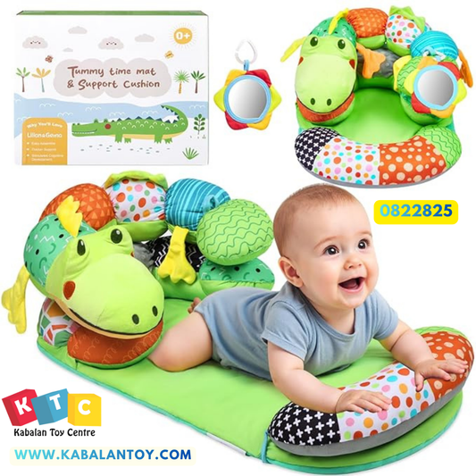2-in-1 Baby Tummy Time Mat and Seated Support Pillow