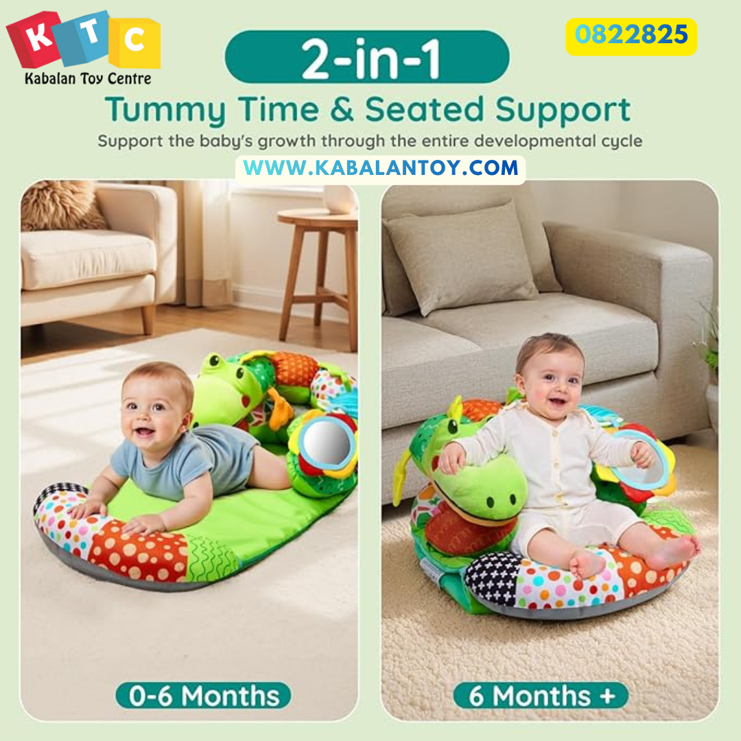 2-in-1 Baby Tummy Time Mat and Seated Support Pillow