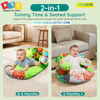 2-in-1 Baby Tummy Time Mat and Seated Support Pillow